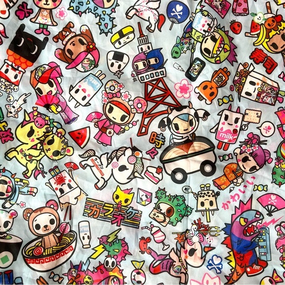 NWT Tokidoki Universa Print Reusable Foldable Shopper Tote Bag - Picture 8 of 10